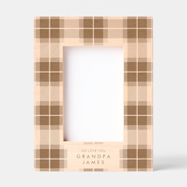 Bold plaid simple custom text etched frames (Front)