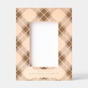 Bold plaid simple custom text etched frames