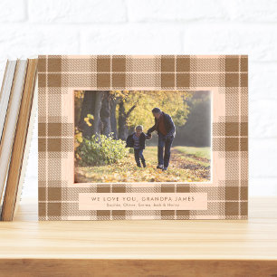 Bold plaid simple custom text etched frames