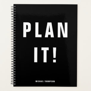 Bold Plan It! Black Monochrome Minimalist Planner