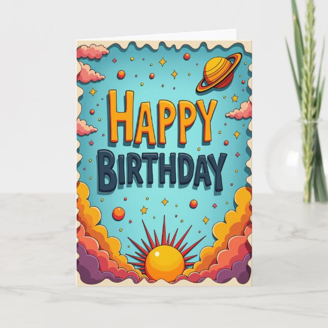Bold Planet Birthday Card (Front)