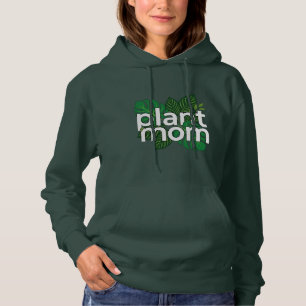 Bold Plant Mom Calathea Leaf Graphic Dark Hoodie
