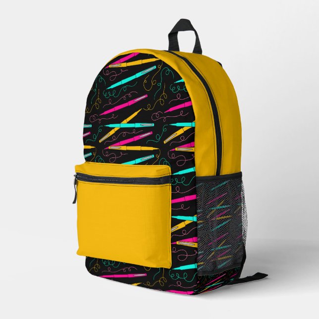 Bold & Playful Customizable Pattern Printed Backpack (Back Corner Right)