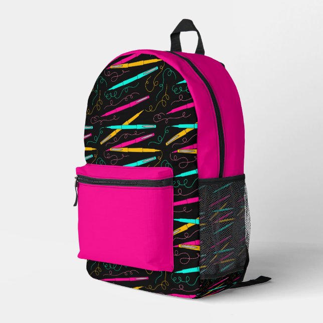 Bold & Playful Customizable Pattern Printed Backpack (Back Corner Right)