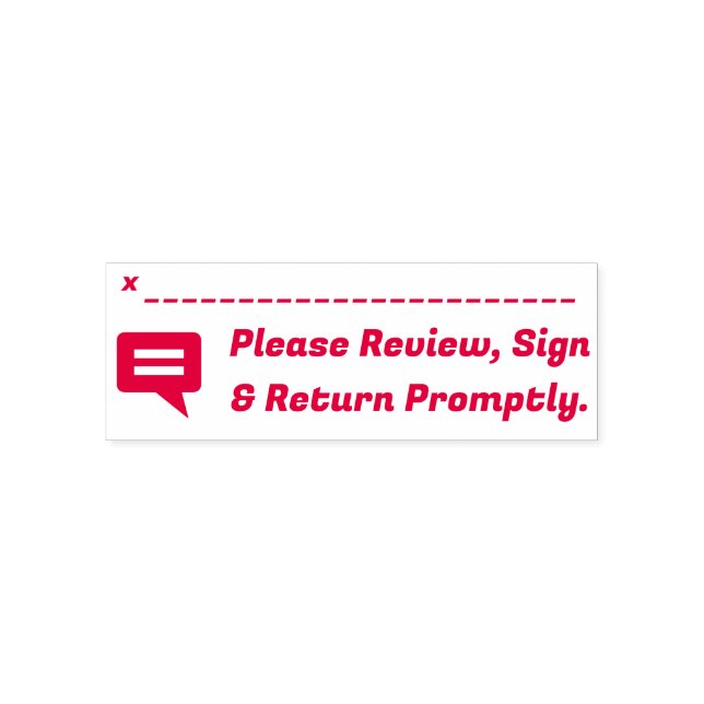 Bold "Please Review, Sign & Return Promptly." Self-inking Stamp (Design)