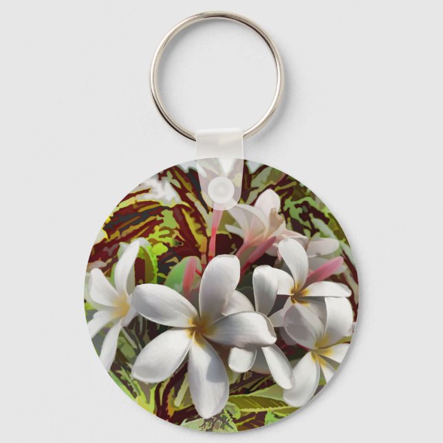 Bold Plumeria Keychain (Front)