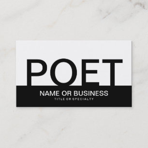 bold POET (colour customizable) Business Card