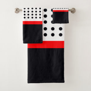 Bold Polka Dot Design Bath Towel Set