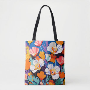 Bold Pop Art California Poppies Tote Bag
