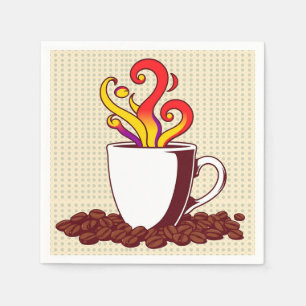 Bold Pop Art Coffee Cup Retro Napkin