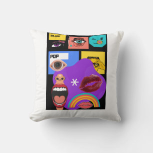 Bold Pop Art Explosion T-Shirt Retro Comic Style Throw Pillow