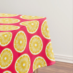 Bold Pop Art Lemon Hot Pink & Yellow Tablecloth