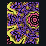 Bold Pop Art Mandala Collage Village Set A (004) Poster<br><div class="desc">Bright,  bold colourful design. Can be customized by adding your own text. Original artwork illustrated and designed by Terri K. Jones. Copyright © 2019,  Collage Village and Terri K. Jones. All rights reserved.</div>