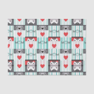 Bold Pop Art Mom with Retro Hearts & Stripes Tissue Paper