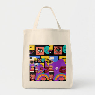 Bold Pop Art Retro Comic Style mug Tote Bag