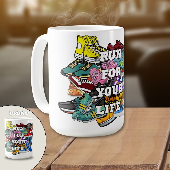 Bold Pop Art Runner Jogger Coffee Mug (Creator Uploaded)