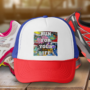 Bold Pop Art Runner Jogger Trucker Hat