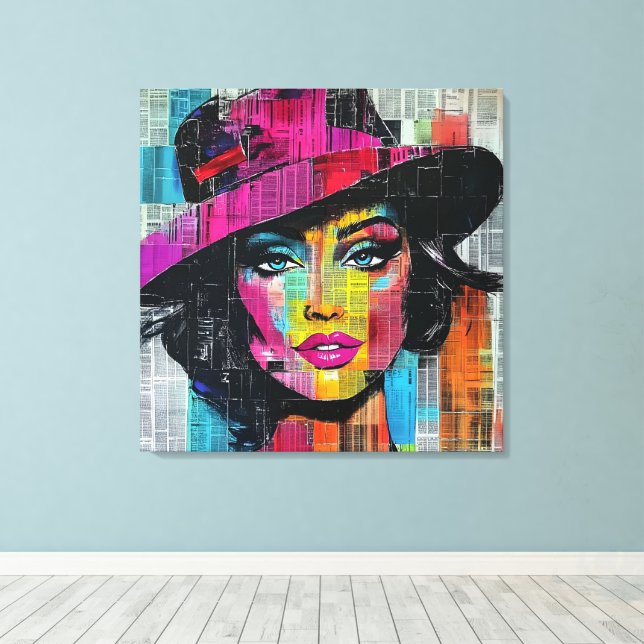 Bold Pop Art Stretched Canvas Print (Insitu(Wood Floor))
