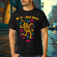 Bold Pop Art Tech Humour Robot T-shirt