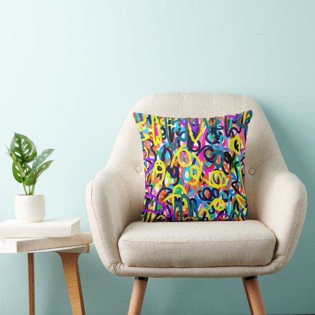 Bold Pop Art Throw Pillow (Chair)