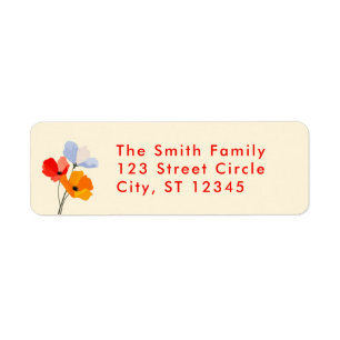 Bold Poppy Floral Return Address Label