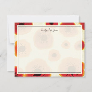 Bold Poppy Flowers Personalized Stationery Card