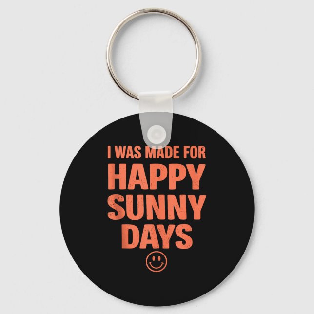 Bold positive quote happy summer aesthetic smiling keychain (Front)