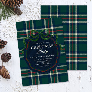 Bold Preppy Plaid Christmas Heritage Party Invitation