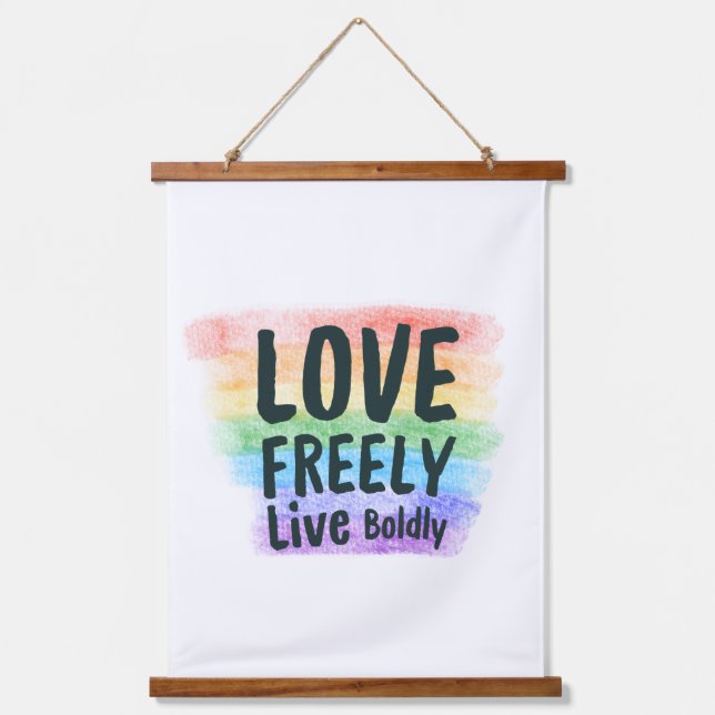 Bold Pride Rainbow Wall Poster Hanging Tapestry (Front)