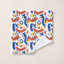 Bold Primary Colors Abstract Pattern Bath Towel