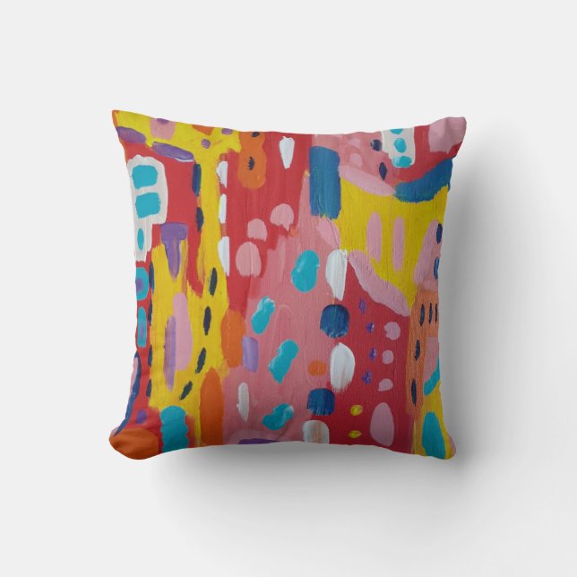 Bold Primary Colours Abstract  Throw Pillow (Front)