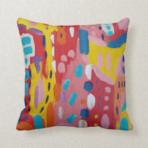 Bold Primary Colours Abstract  Throw Pillow