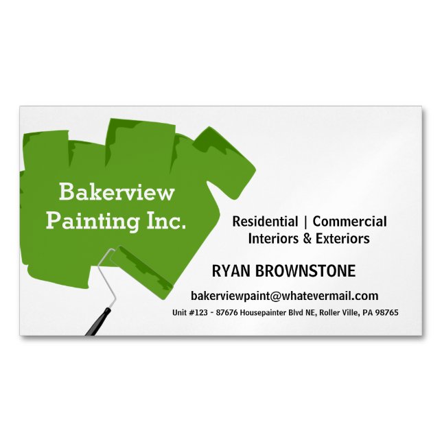 Bold Pro House Painter Services Magnetic Business Card (Front)