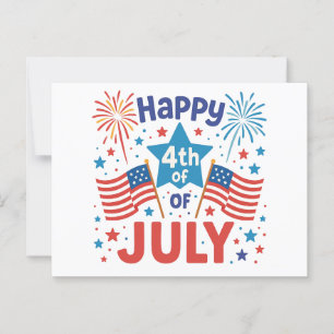 Bold & Proud 4th of July Patriotic Stars Postcard