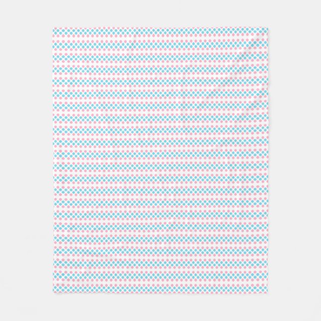 Bold Proud Transgender Pride Flag Colours Polkadot Fleece Blanket (Front)