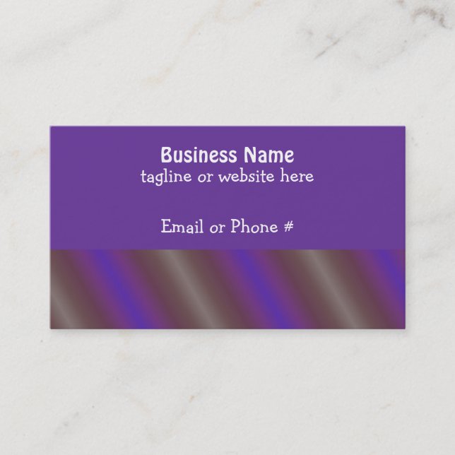 Bold Purple and Grey Diagonal Stripe Business Card (Front)