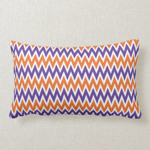 Bold Purple and Orange Chevron Zigzag Pattern Lumbar Pillow