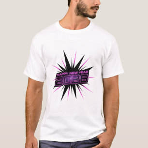 Bold Purple & Black 2026 New Year Party AppT-Shirt T-Shirt