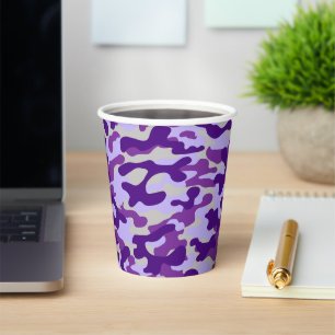 Bold Purple Camouflage Pattern  Paper Cups