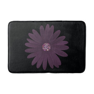 Bold purple daisy with glitter centre bath mat