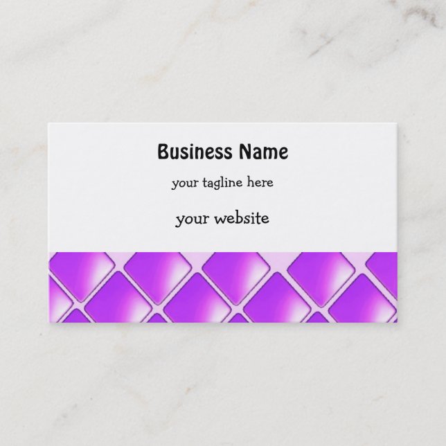 Bold Purple Diamond Pattern Business Card (Front)