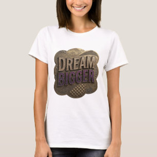 Bold Purple DREAM BIGGER Slogan Tee