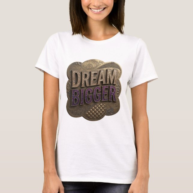 Bold Purple DREAM BIGGER Slogan Tee (Front)