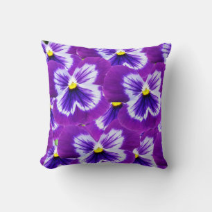 Bold Purple Pansies, Throw Pillow