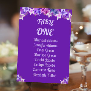 Bold Purple Petunia Table Number