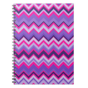 Bold Purple Pink Tribal Chevron Zig Zags Notebook