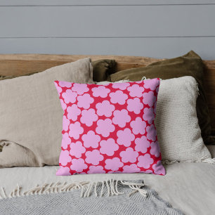 Bold Purple & Red Flower Vibrant Tropical Spring Throw Pillow