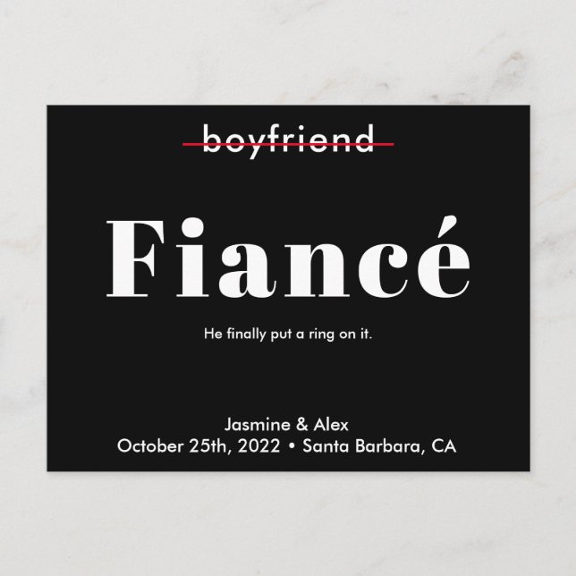 Bold Put a Ring on it Save The DAte Announcement Postcard (Front)