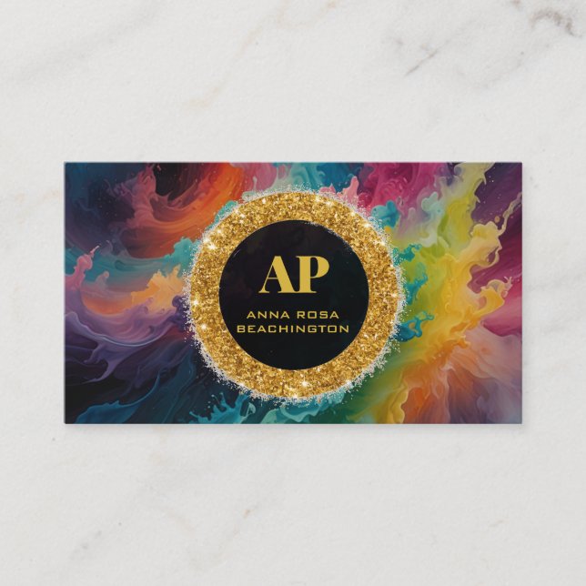 *~ BOLD QR AP93 Carte de visite Abstrait dynamique (Devant)