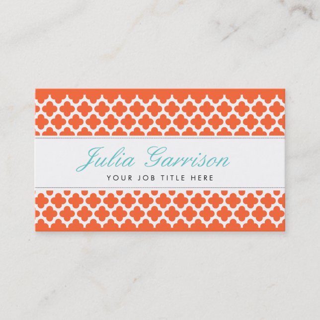 Bold Quatrefoil Business Cards (Front)